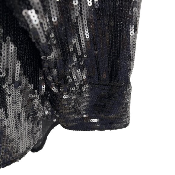 Pilcro Sequins Shirt Large Black Button Front Long Sleeve Party Holiday TP-3556 - Picture 5 of 10